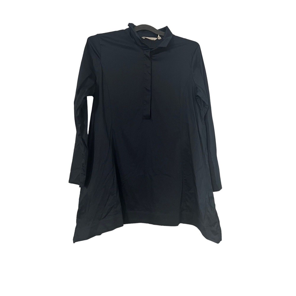SOFT SURROUNDINGS Top/Shirt NAVY BLUE Hidden Front Buttons size small